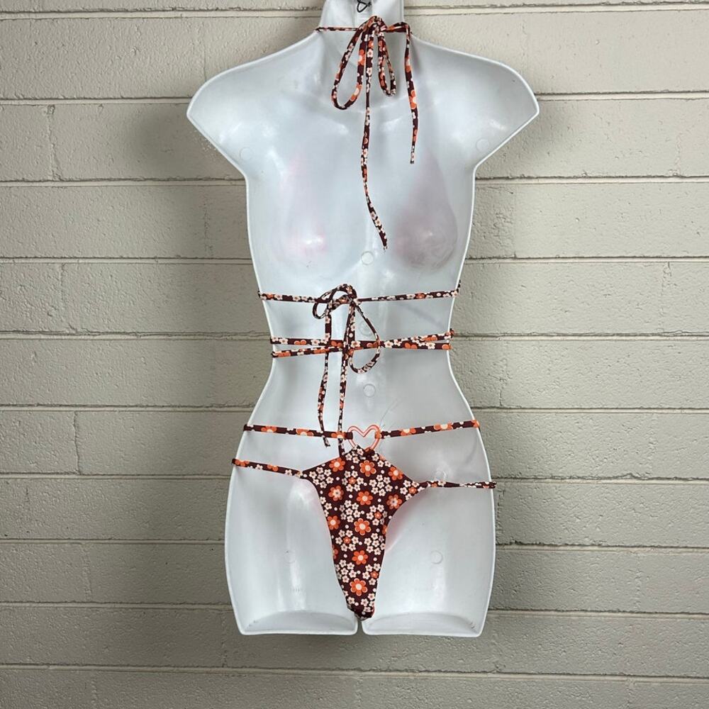 Frankie’s Bikinis Tatum Floral Triangle Bikini size S - Picture 6 of 13